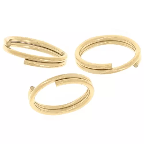 Anelli doppi 7x0,6 mm - Acciaio inox 304 dorato x10