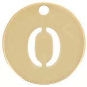 Ciondolo rotondo 12 mm - numero 0 - acciaio inossidabile 304 dorato x1|raw }}