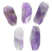 Perlina tubolare esagonale 20x12 mm in pietra Ametista x1