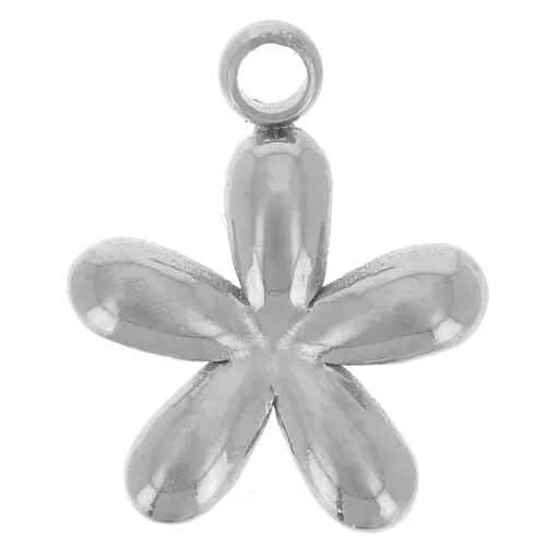 Ciondolo a fiore 8 mm in acciaio inox 304L x1