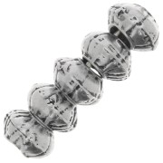 Rondelle metallo mm. 7x4 argentato antico x10