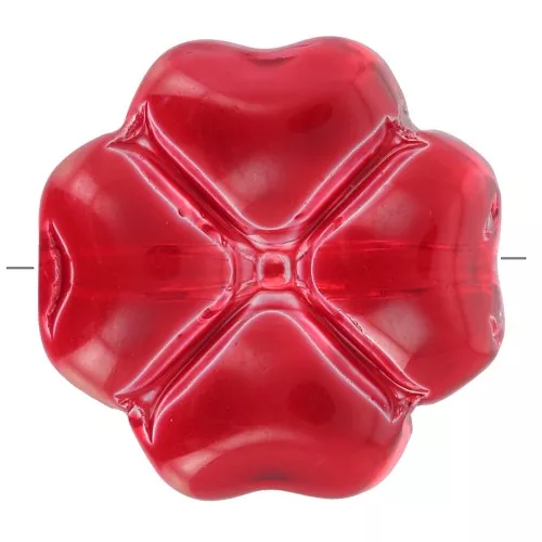Perla trifoglio in vetro da 10 mm - Rosso x4