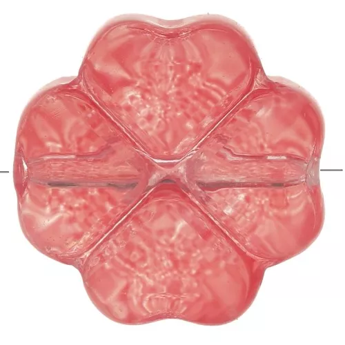 Perla trifoglio in vetro 10 mm - Rosa corallo x4