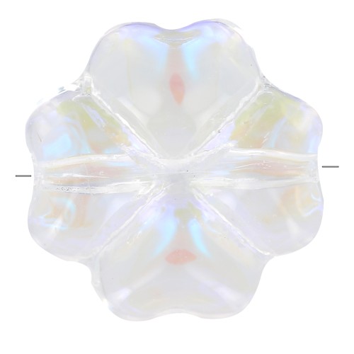 Perla trifoglio in vetro da 10 mm - Effetto AB trasparente x4