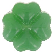 Perla trifoglio in vetro da 10 mm - Verde imitazione giada x4