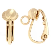 Clip a sfera 15x5 mm con anello aperto - Dorato con oro fino x2