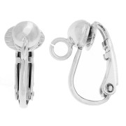 Clip a sfera 15x5 mm con anello aperto - Argento x2