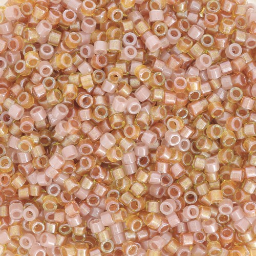 Miyuki Delica 11/0 DB0987 - Sparkling Lined Golden Peach Mix x8g