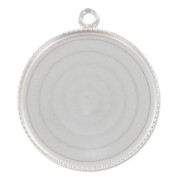 Castone pendente fondo piatto per cabochon 25 mm Argento 925|raw }}