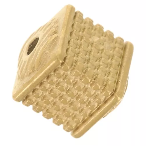 Perla cubica strutturata 8 mm - Acciaio inossidabile 316L dorato x1
