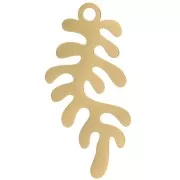 Pendente in corallo 22x10 mm - Acciaio inossidabile 316L dorato x1