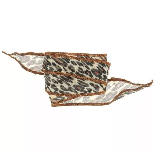 Nastro di seta da 25 mm - Leopardo x 85 cm