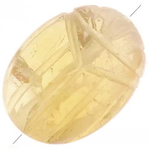 Perla ovale incisa a forma di scarabeo 16x12 mm - Citrino x1