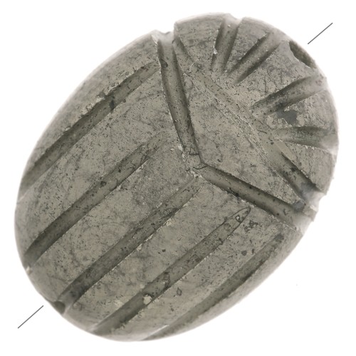Perla ovale incisa a forma di scarabeo 16x12 mm - Pirite x1