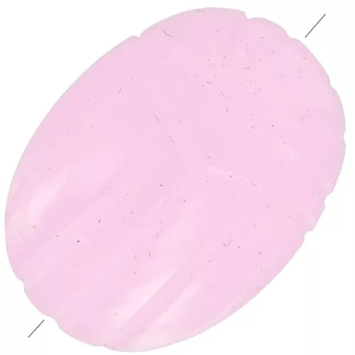 Perlina ovale incisa a forma di scarabeo 16x12 mm in pietra preziosa colorata - Calcedonio rosa x1