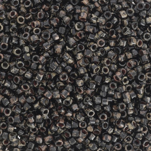 Miyuki Delica 11/0 DB2261 - Opaque Black Picasso - paquet de 100g