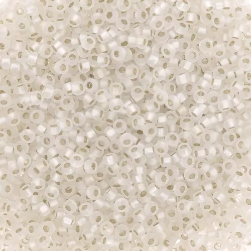 Rocailles Miyuki 15/0 1F - Crystal Silver Lined Mat x8g
