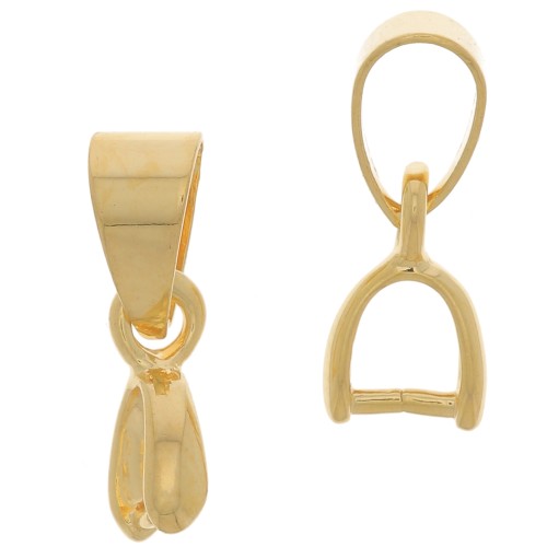 Ganci per pendenti da 13 mm - dorato x5