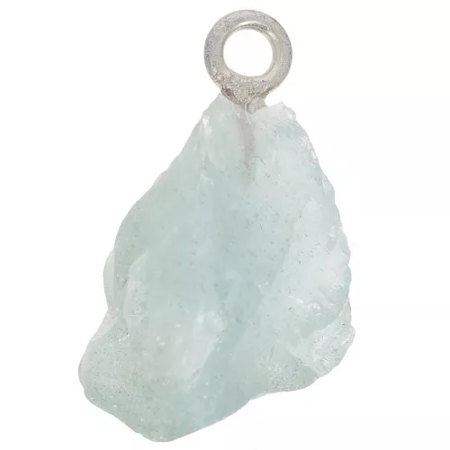 Pendente pietra grezza - Pietra di nascita di Marte - Argento 925 - Acquamarina x1