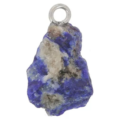 Pendente pietra grezza - Pietra di nascita Avril - Argento 925 - Lapislazzuli x1