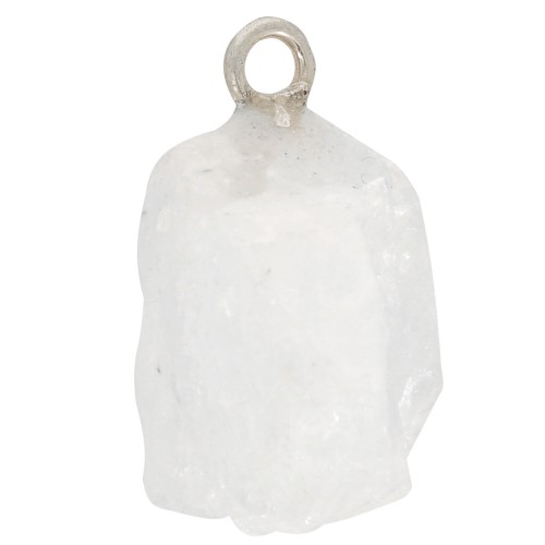 Pendente pietra grezza - Pietra natale di giugno - Argento 925 - Pietra di luna x1