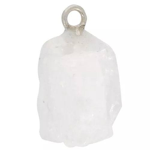 Pendente pietra grezza - Pietra natale di giugno - Argento 925 - Pietra di luna x1