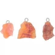 Pendente pietra grezza - pietra natale luglio Argento 925 imit. Corniola x1