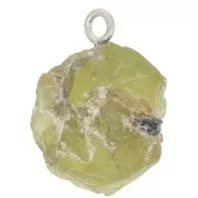 Pendente pietra grezza - Pietra di agosto - Argento 925 - Peridoto x1
