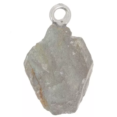 Pendente pietra grezza-Pietra natale di settembre - Labradorite in argento 925 x1