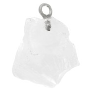 Pendente in pietra grezza pietra natale ottobre Argento 925 Cristallo di rocca x1