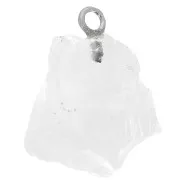 Pendente in pietra grezza pietra natale ottobre Argento 925 Cristallo di rocca x1