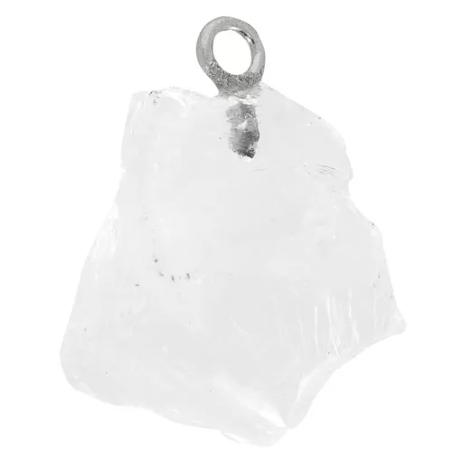 Pendente in pietra grezza pietra natale ottobre Argento 925 Cristallo di rocca x1