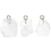 Pendente in pietra grezza pietra natale ottobre Argento 925 Cristallo di rocca x1