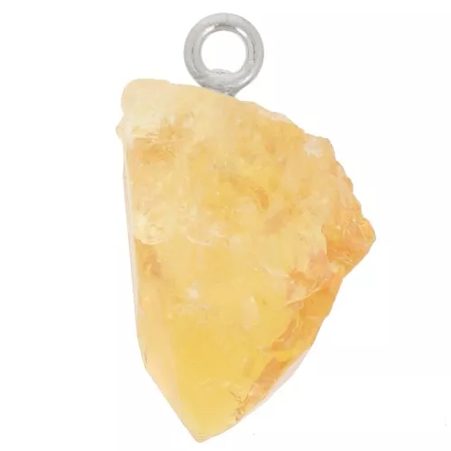 Pendente in pietra grezza - Pietra natale di novembre - Argento 925 - Citrino x1