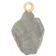 Pendente pietra grezza - pietra natale settembre Labradorite dorata in oro fino x1