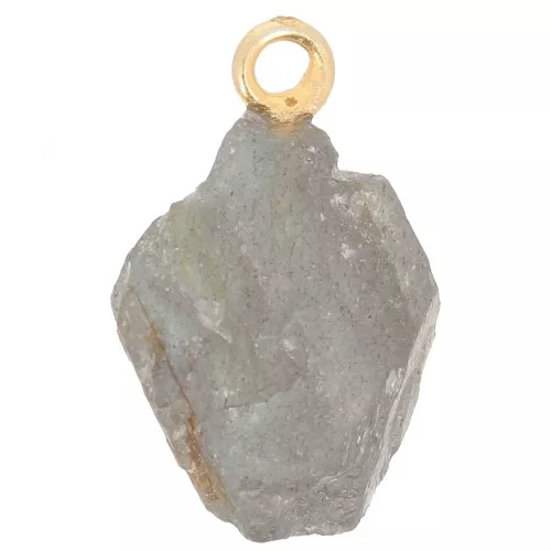 Pendente pietra grezza - pietra natale settembre Labradorite dorata in oro fino x1