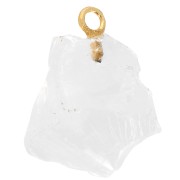 Pendente in pietra grezza birthstone ottobre Oro Cristallo di rocca fine x1|raw }}