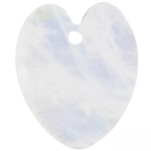 Pendente cuore piatto 19x16 mm - Pietra di luna x1