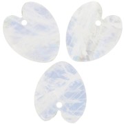 Pendente cuore piatto 19x16 mm - Pietra di luna x1