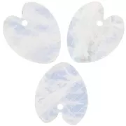 Pendente cuore piatto 19x16 mm - Pietra di luna x1