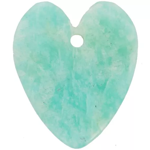 Pendente cuore piatto 19x16 mm - Amazzonite x1