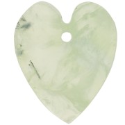 Pendente cuore piatto 19x16 mm - Prehnite x1