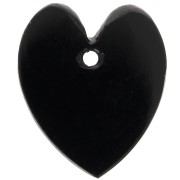 Pendente cuore piatto in pietra colorata 19x16 mm - Onice nero x1|raw }}