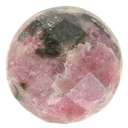 Cabochon tondo sfaccettato rotondo da 10 mm - Rodonite x1