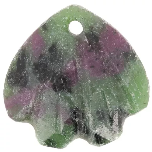 Zecchino conchiglia 12 mm - Rubino Zoisite x1