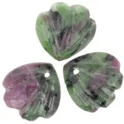 Zecchino conchiglia 12 mm - Rubino Zoisite x1