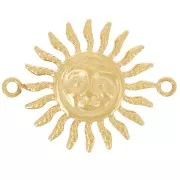 Distanziatore sole - 2 anelli - 18x14 mm - Acciaio inossidabile 304L dorato x1