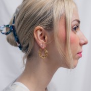 Orecchini a cerchio ritorto - 26 mm - Acciaio inossidabile 316L dorato x2