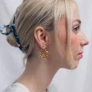 Orecchini a cerchio ritorto - 26 mm - Acciaio inossidabile 316L dorato x2