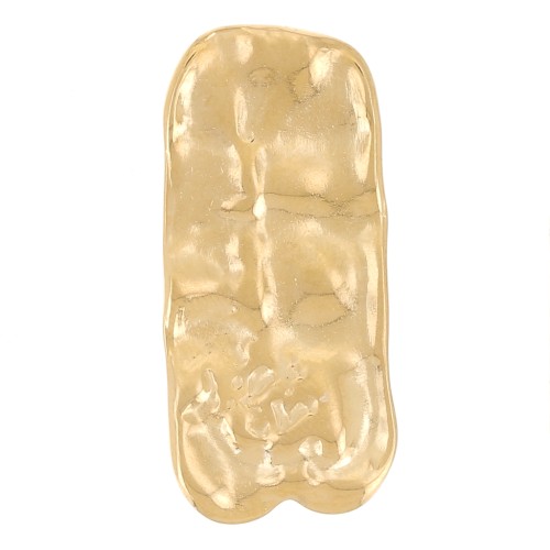 Pendenti rettangolari martellati 33x15 mm - Acciaio inossidabile 304L dorato x2